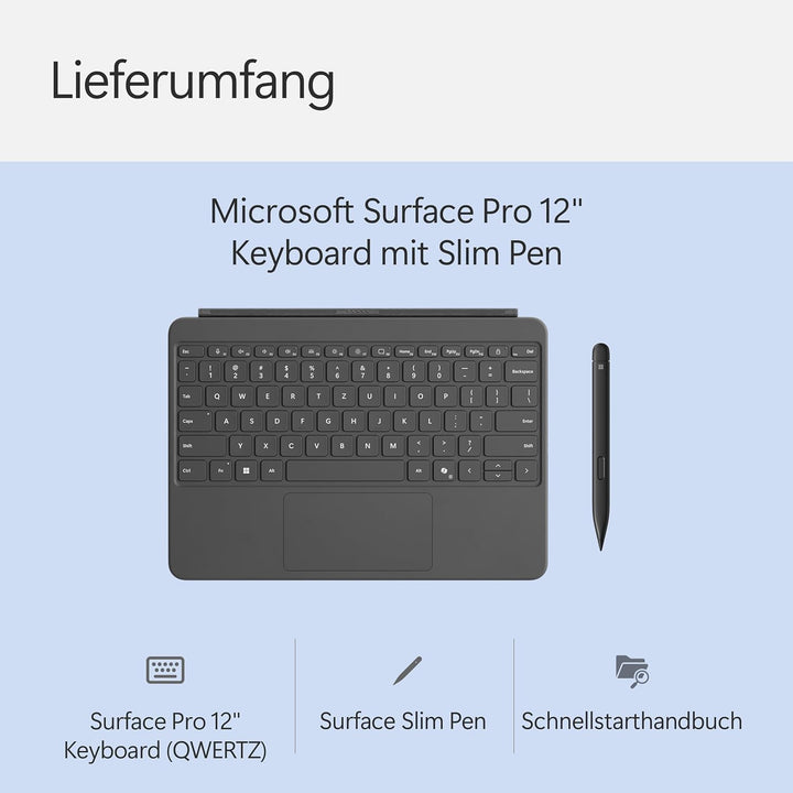 Microsoft Surface Pro 12" Keyboard mit Slim Pen | kompatibel mit Surface Pro 12" | QWERTZ | Anthrazi