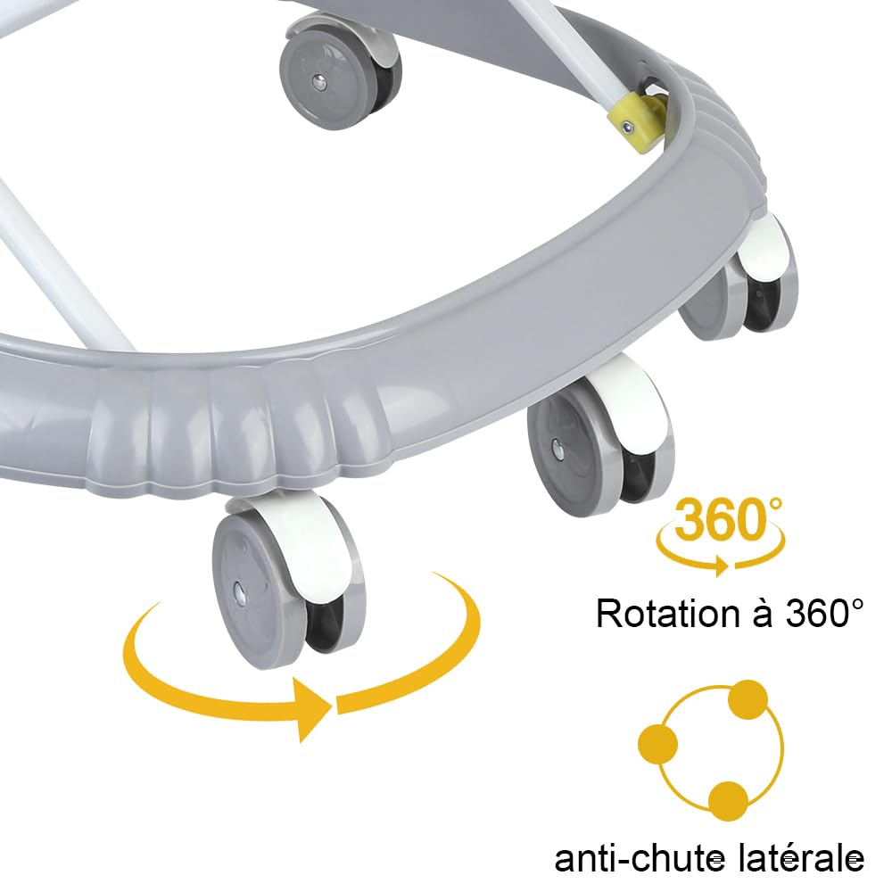 Lauflernhilfe für Babys, mit Spielset und Bodenmatte, robust, faltbar, mit 5 verstellbaren Positione