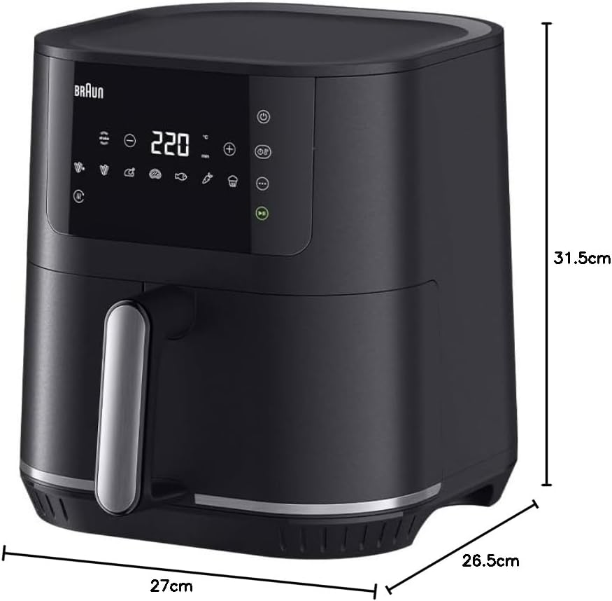 Braun MultiFry 5 HF5030 Digitale Heissluftfritteuse, 6L Airfryer, 80-220°, 8 Programme, spülmaschine