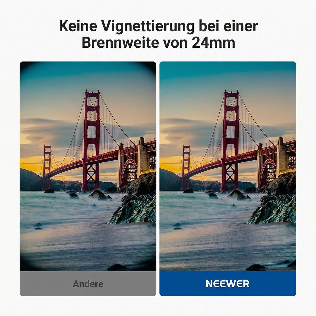 NEEWER BASICS 49mm variabler ND Filter, ND2-400 1-9 Stops Lichtreduzierung, drehbarer variabler Grau