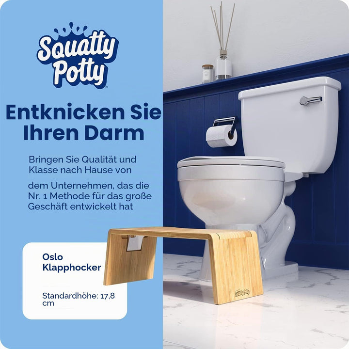 Squatty Potty Oslo Falten Bambus Toilette Hocker - 7-Zoll zusammenklappbar Badezimmer Hocker zum Erw
