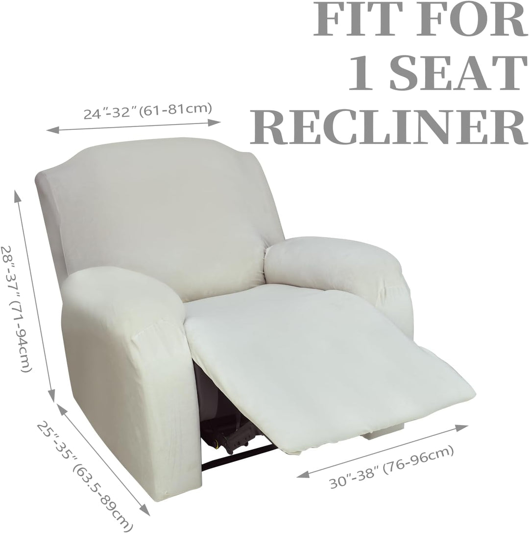 FIGOOO Stretchhusse für Relaxsessel 4-Teilig Stretch Sesselbezug Relaxsessel mit Seitentasche Sessel