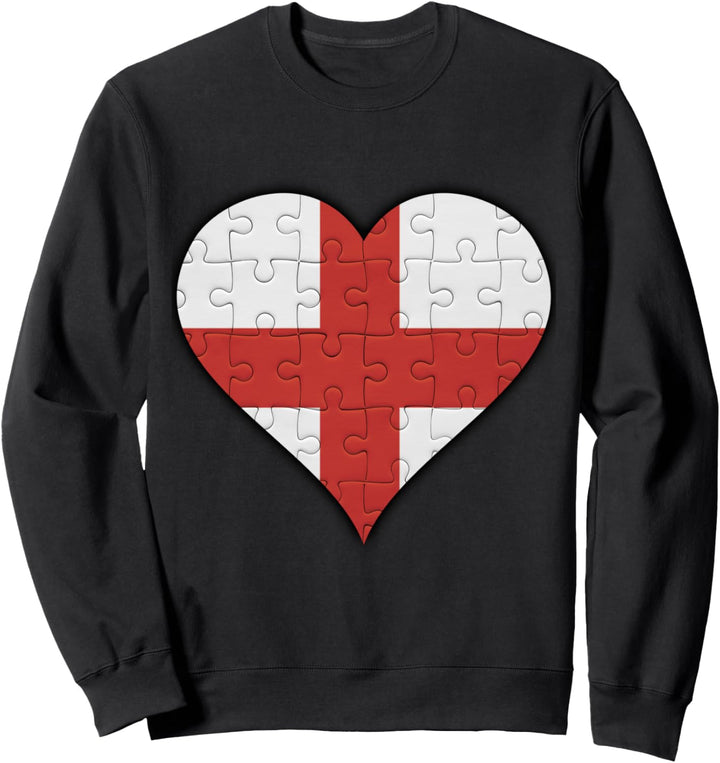 England Englisch Flagge Herz Sweatshirt