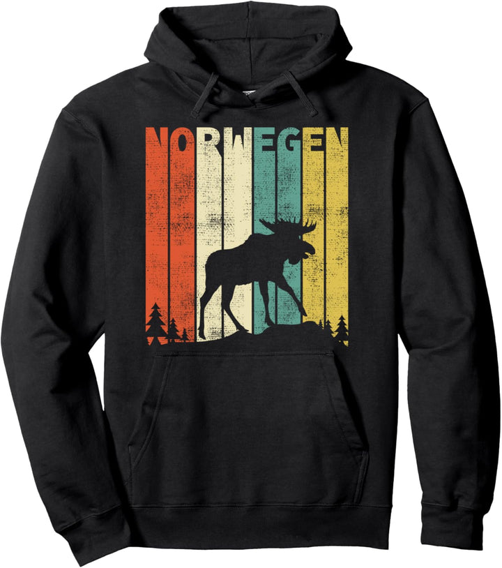 Vintage Norwegen Retro Skandinavien Elch Pullover Hoodie