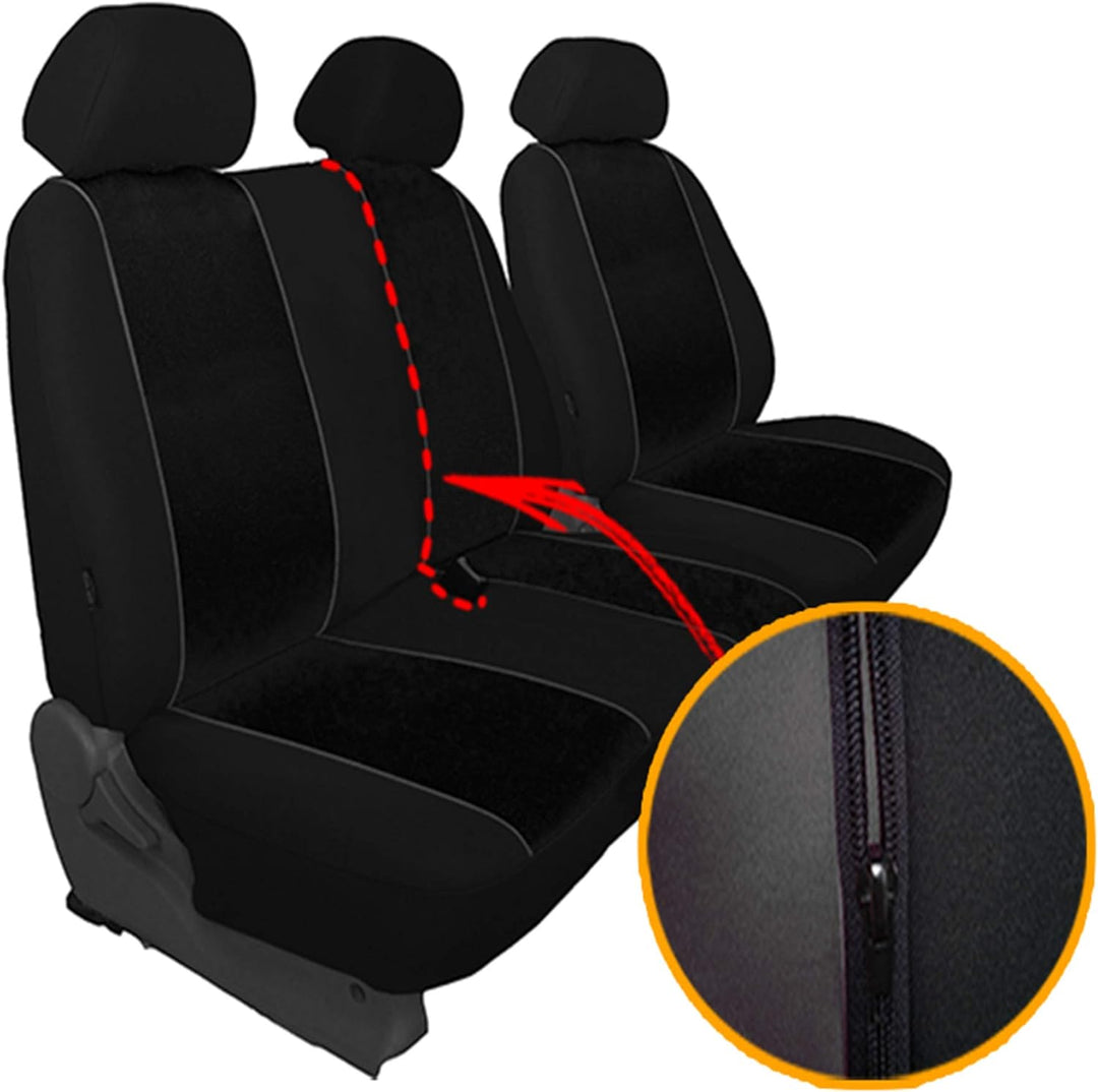 GSC Sitzbezüge Universal Polyester Schonbezüge 1+2 kompatibel mit Renault TRAFIC
