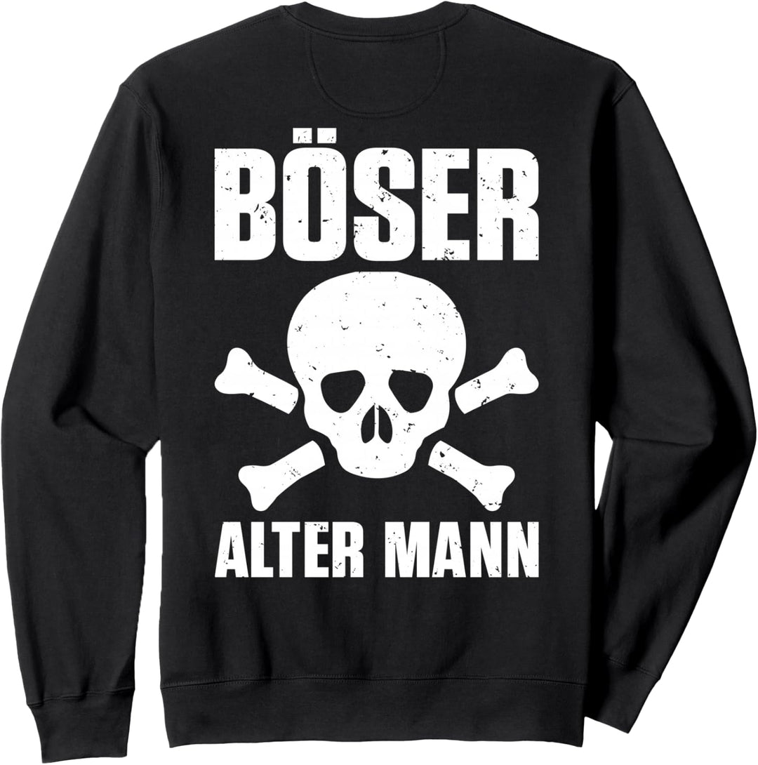 Backprint Böser alter Mann Rentner und Pensionär Sweatshirt