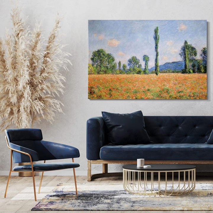 Printed Paintings Leinwand (80x60cm): Claude Monet - Mohnfeld Giverny 80x60 cm, 80x60 cm