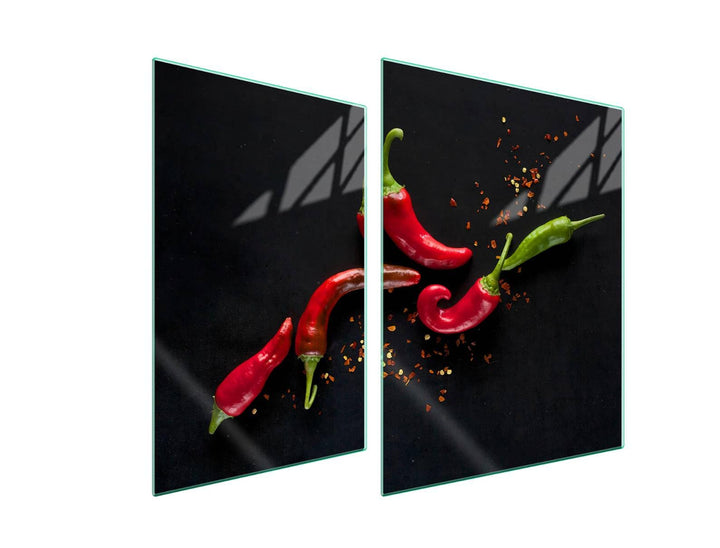 TMK ArtDeko Herdabdeckplatte 2 Teilig 30x52 + 40x52 cm - Spritzschutz Herdabdeckung – Herdschutz aus