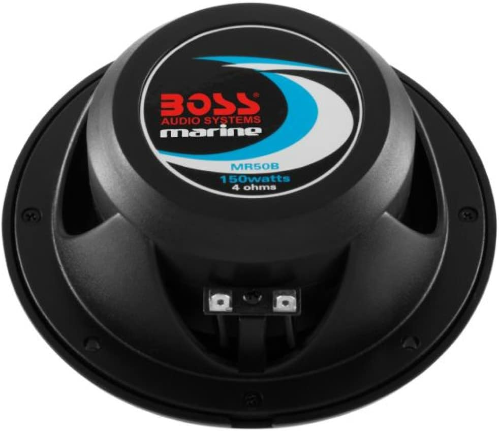 KIT-Set FÜR BOSS Audio Systems MR50B 2 Schwarze 2-Wege-Marinelautsprecher 5,25" 13,5 cm 135 mm, 75 W
