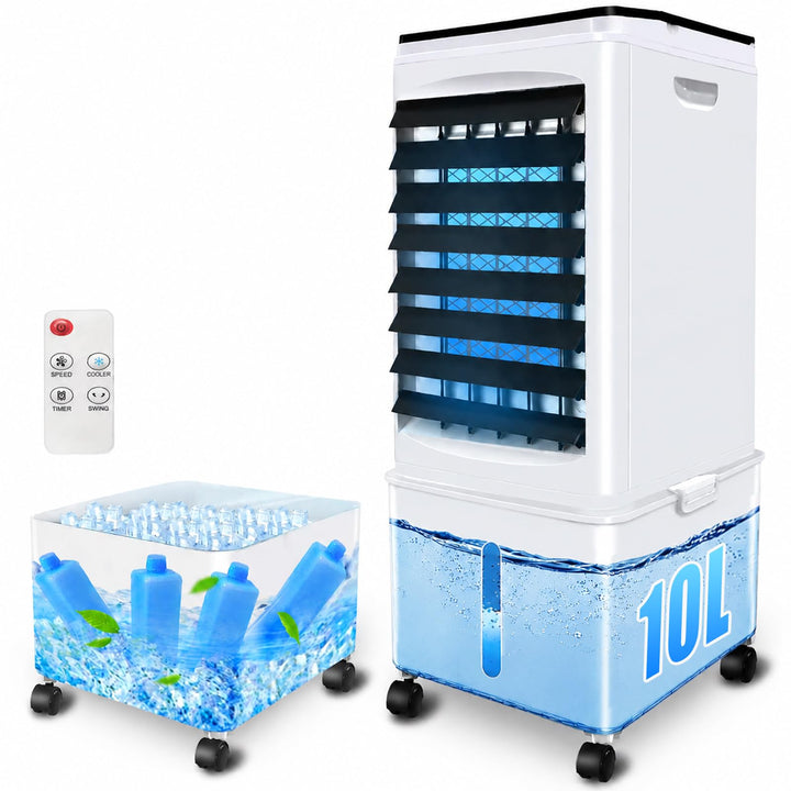 Klimaanlage Mobil, 10L 60W Klimaanlage ohne Abluftschlauch mit 7H Timer, 3 Modus, 40dB, 120°Oszillat