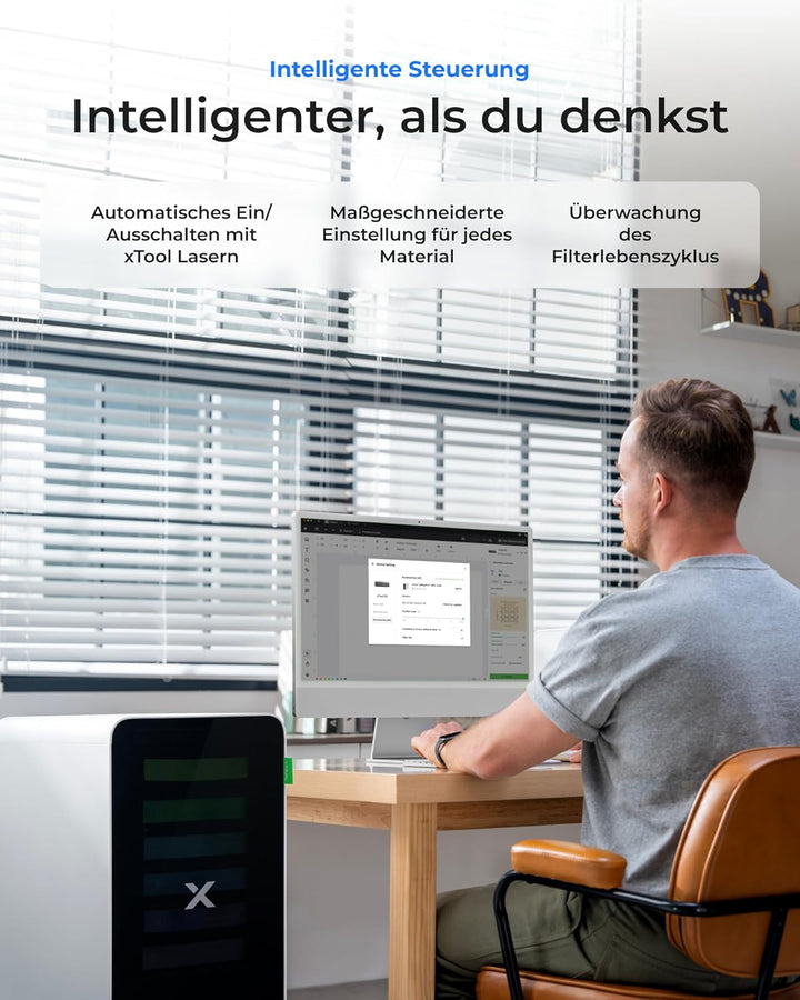xTool SafetyPro AP2 Luftreiniger für 3D Drucker und Laser Gravur mit SuperCyclone-System, 6-stufiger