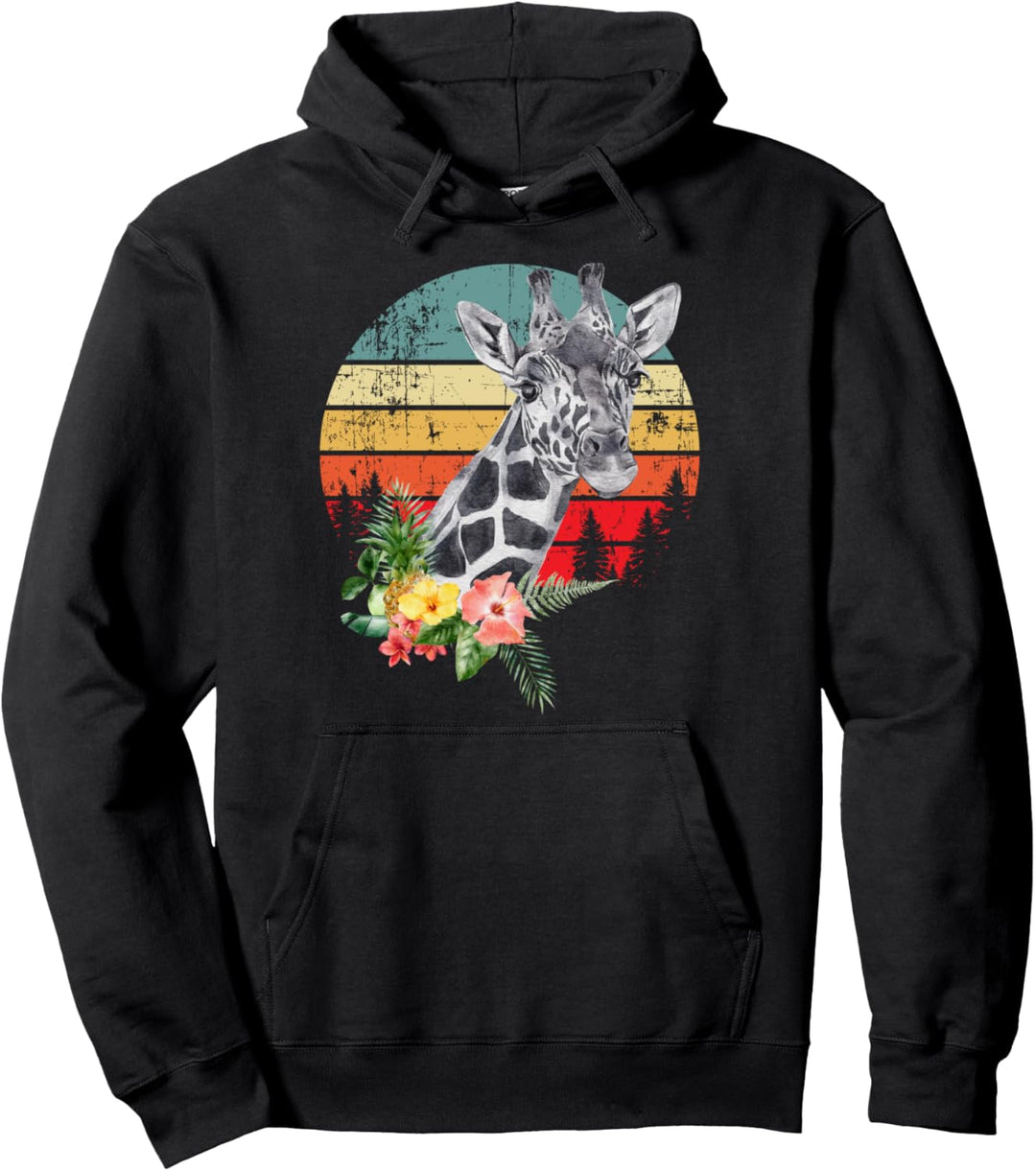Giraffe Earth Day Jeden Tag Vintage Retro Sonnenuntergang Pullover Hoodie
