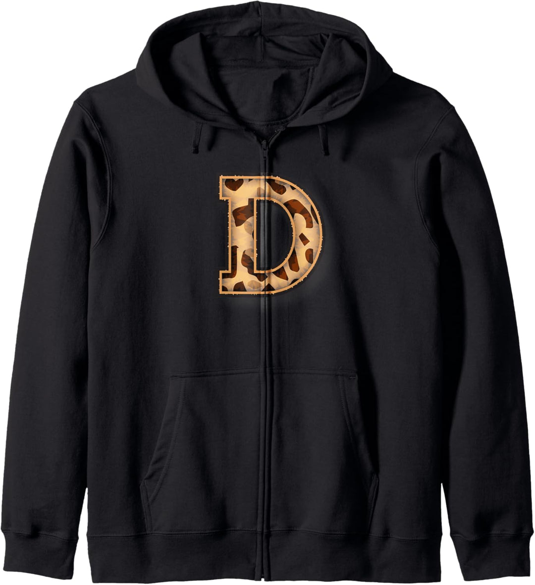 Cute Letter D Initial Name Leopard Cheetah Animal Print Kapuzenjacke