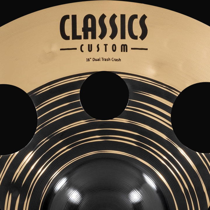 Meinl Classics Custom Dual 16 Zoll Trash Crash (Video) Schlagzeug Becken (40,64cm) B12 Bronze, Dunkl