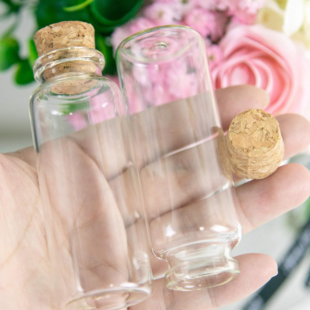 Jarvials Mini süsse leere Glasflasche mit Korkenstopper，Das Volumen der Glasflaschen beträgt 40ml. (