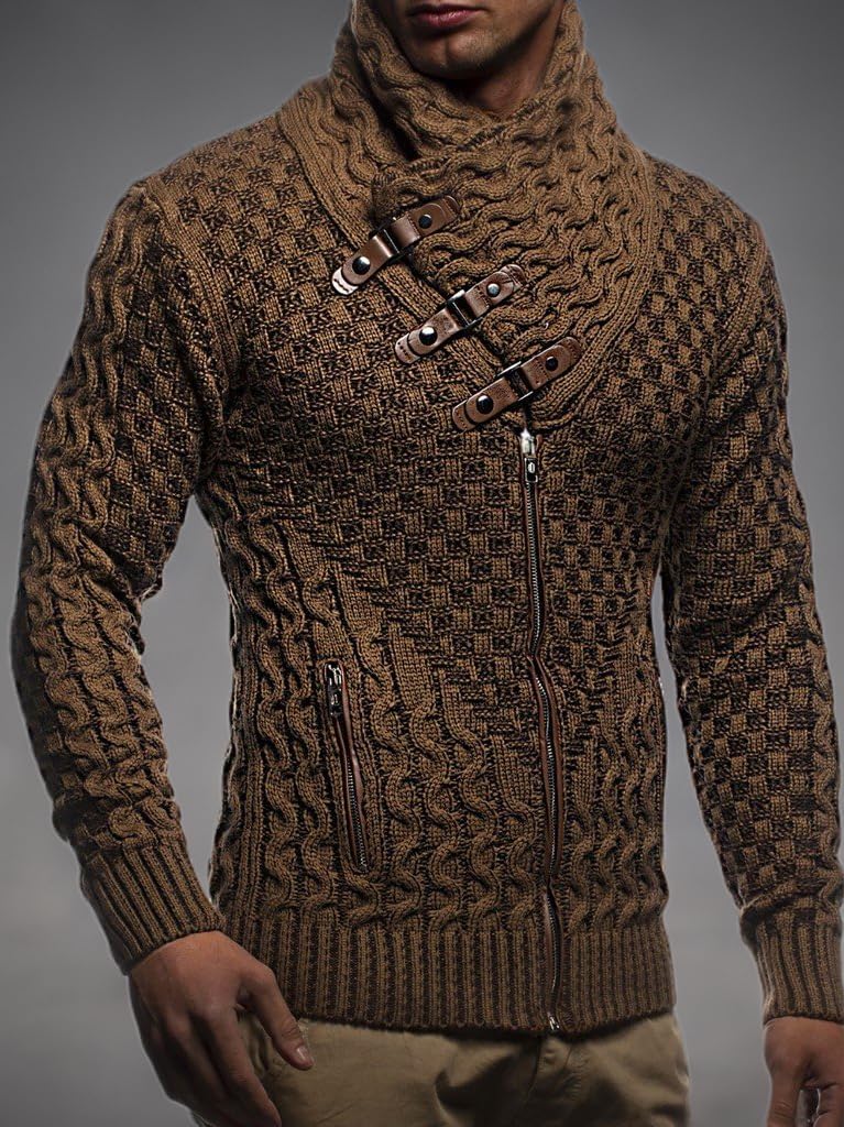 Leif Nelson Herren Strickjacke mit Reissverschluss in Regular Fit, Männer Cardigan in Langarm Design