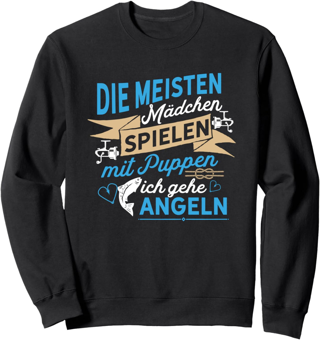 Echte Mädchen angeln - Anglerin Sprüche Fischerin Sprüche Sweatshirt