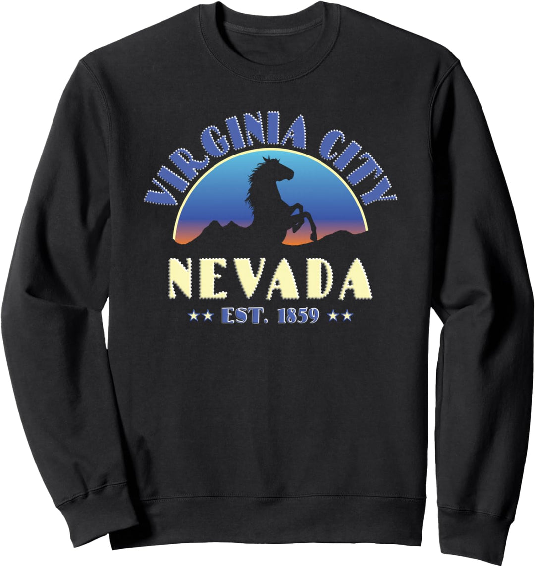Virginia City, Nevada NV Wildpferd Sweatshirt