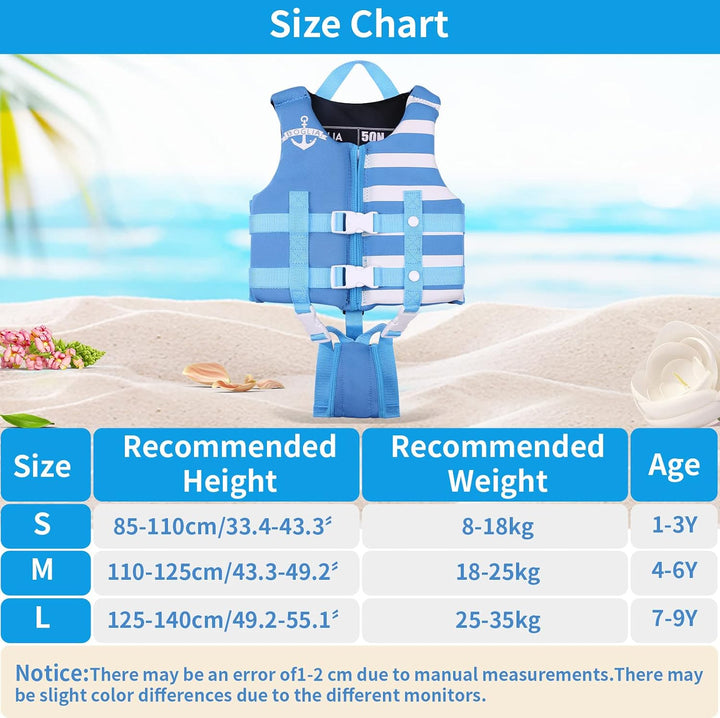 PROTAURI Kinder Schwimmerjacke - Jungen Mädchen Neopren Schwimmen Jacke Kleinkind Schwimmen Lernen B