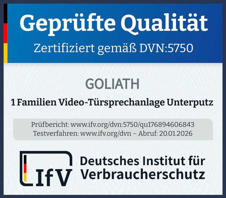 GOLIATH Basic Video Türsprechanlage, 2 Draht Bus, 2X 7 Monitor, Aufputz Türklingel mit Kamera, Gegen