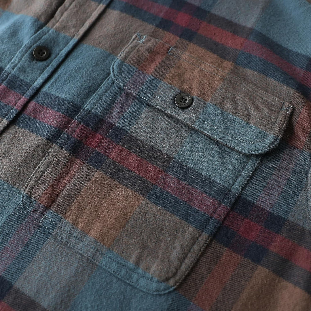 Dubinik® Flanellhemd Herren Flanellhemden Langarm Regular Fit Kariert Button Down Warm Freizeit Hemd