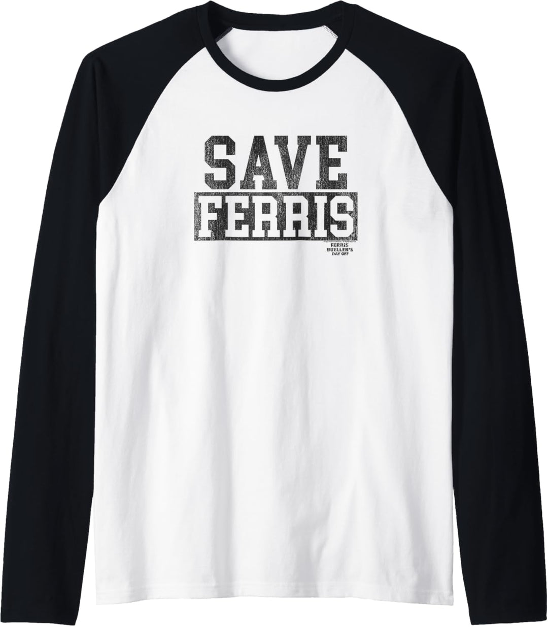 Ferris Bueller's Day Off Save Ferris Black Box Type Raglan