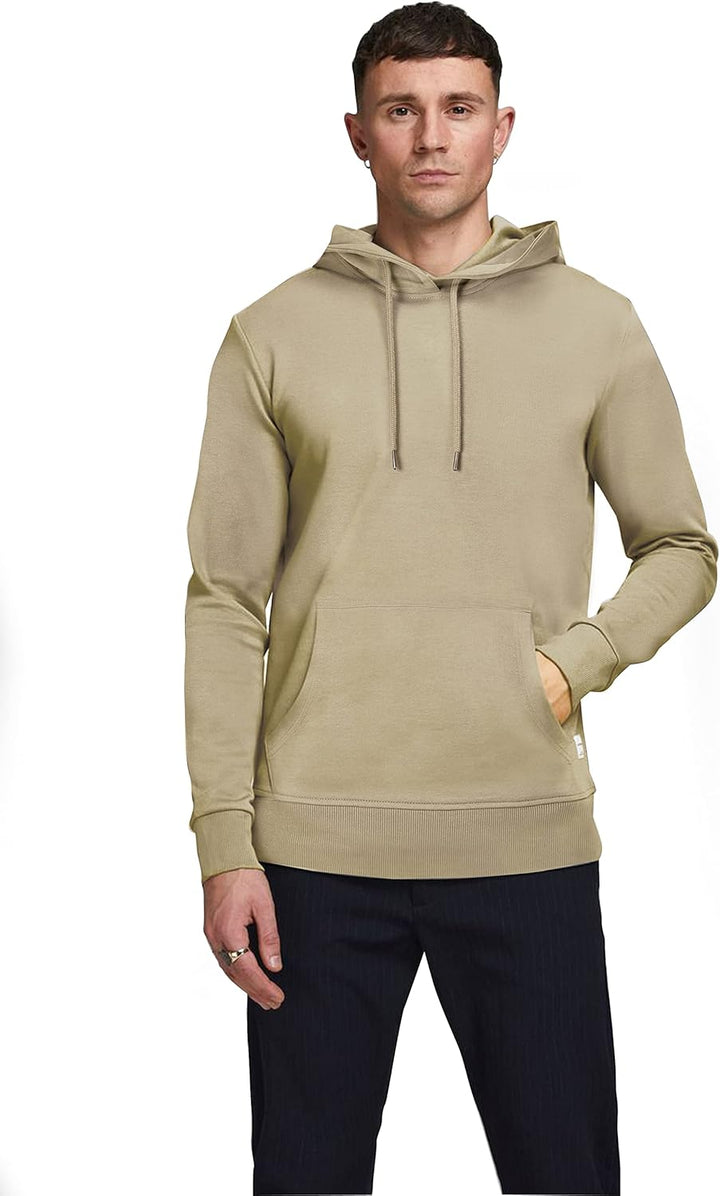 JACK & JONES Male Kapuzenpullover Einfarbig Kapuzenpullover XL Crockery, XL Crockery