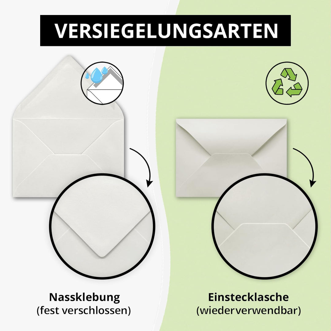 700x kleine Umschläge in Hellgrau DIN C7 8,1 x 11,4 cm mit Spitzklappe und Nassklebung in 80 g/m² -
