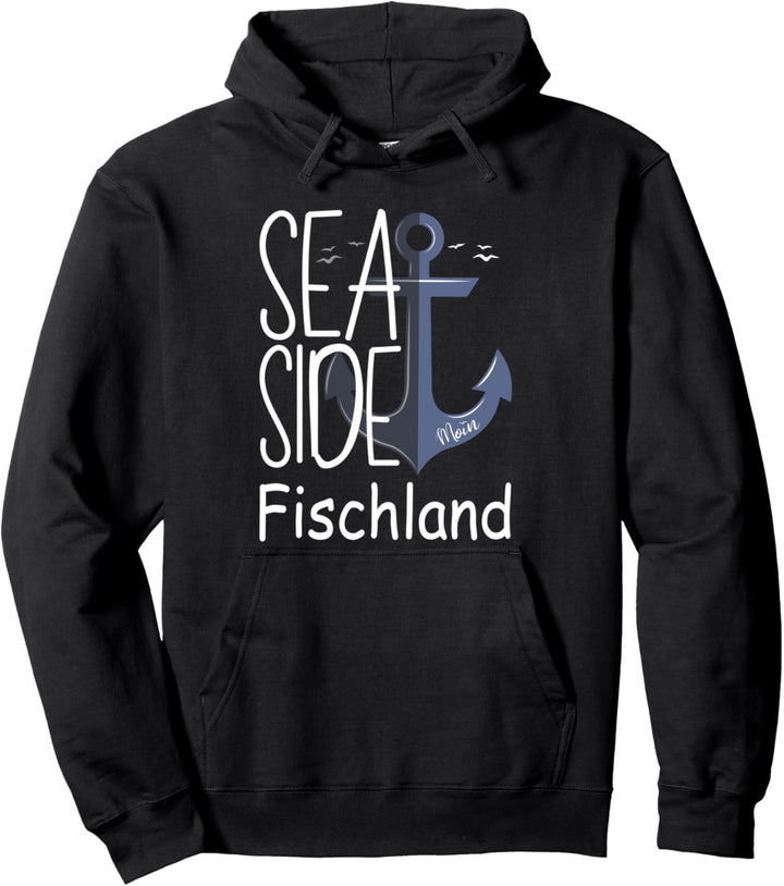 Fischland Moin Insel Urlaub Ostseeküste Strand Anker Pullover Hoodie