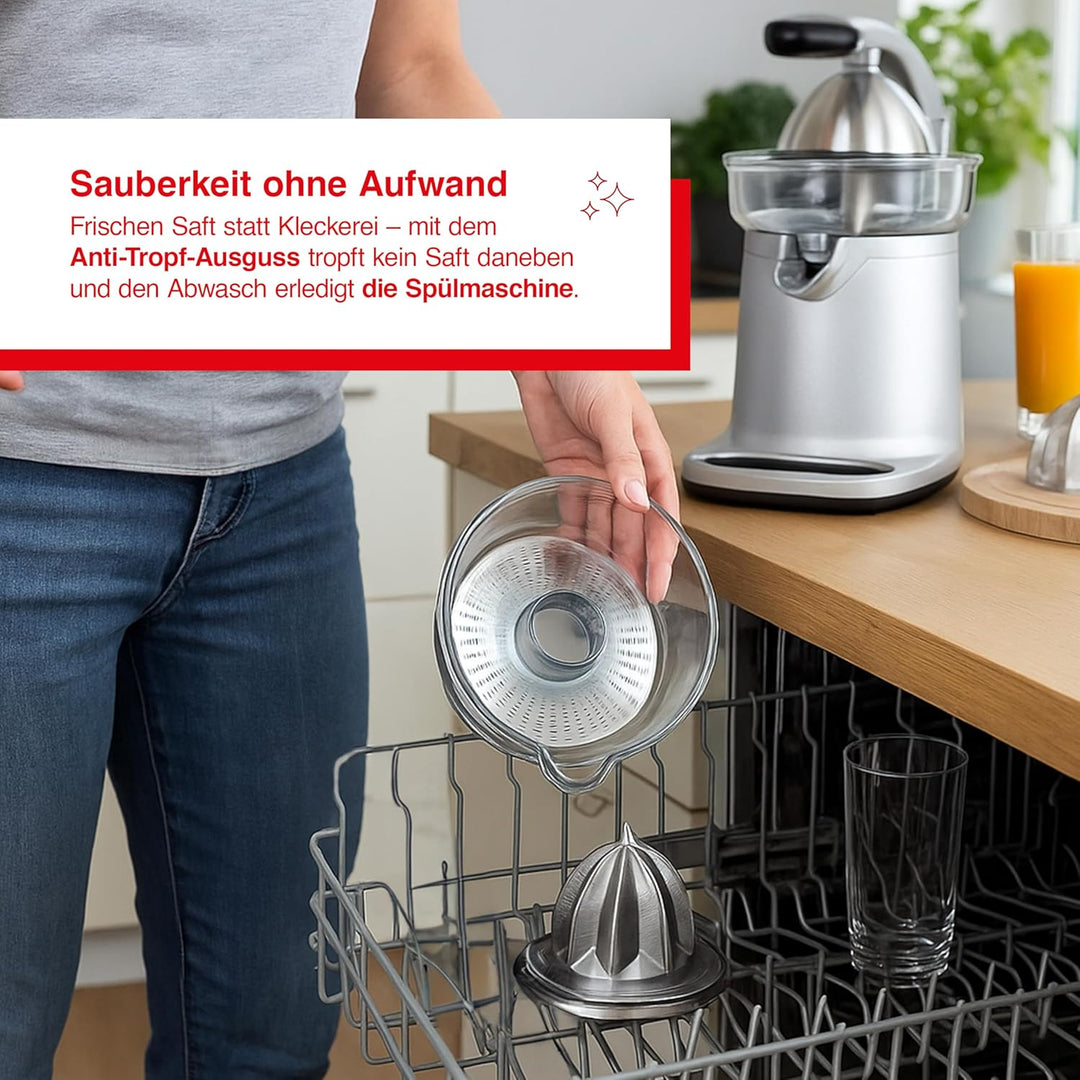 Solis Citrus Press Station 8454 Zitruspresse - Elektrischer Edelstahl Entsafter - Automatische Saftp