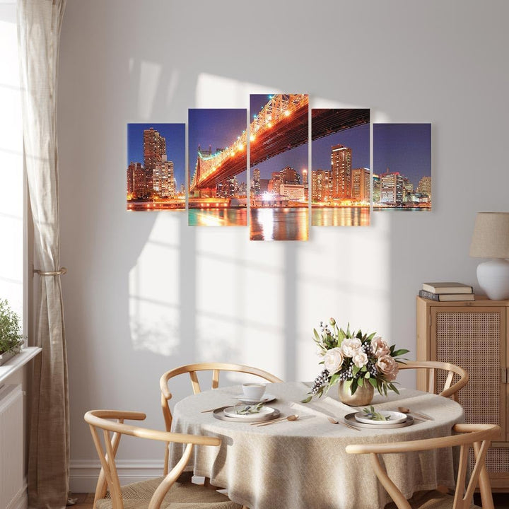 murando - Wandbilder XXL New York 100x50cm 5 tlg - Wand Deko Leinwand Bilder Gross Wanddeko Wohnzimm