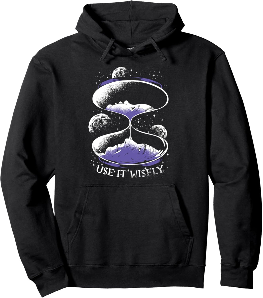Umweltbewusstsein Design mit einer kosmischen Sanduhr. Pullover Hoodie