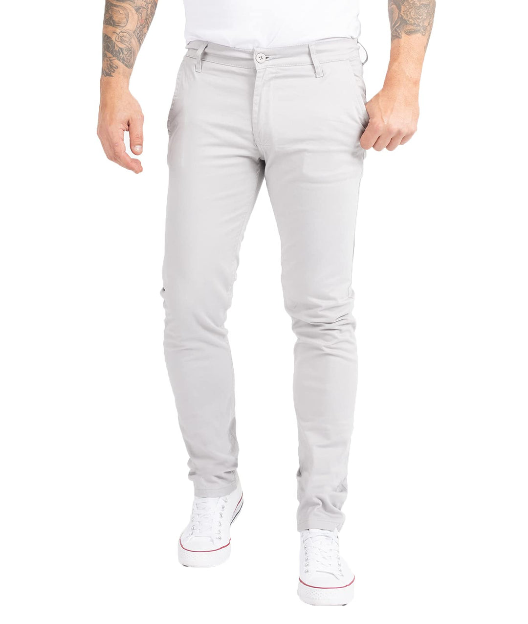 Indumentum Chino Hose Basic Slim Fit IS-305 31W / 30L Hellgrau, 31W / 30L Hellgrau