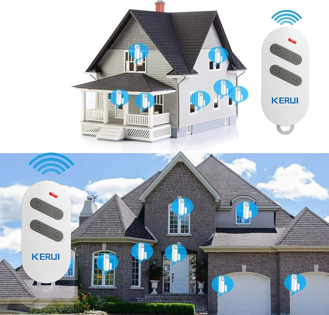 Türalarm, Fensteralarm 120dB Kabellos Tür Fensterkontakt Sensor Alarm mit Fernbedienung 3 Modi Türal
