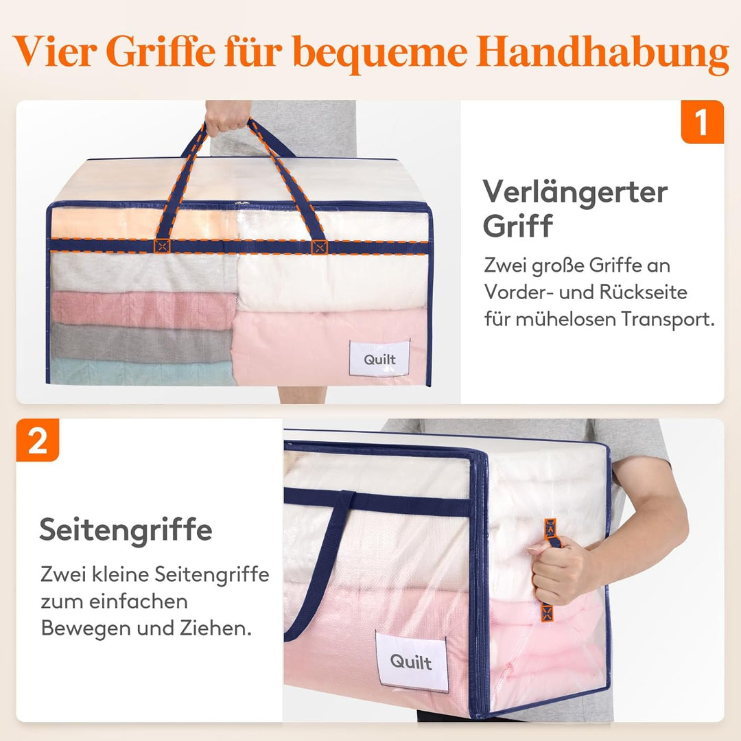 Lifewit 110L Aufbewahrungstasche mit Verstärkten Griffen, 6 Stück Umzugstaschen, Grosse Tasche mit R