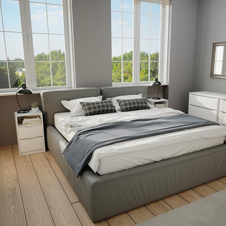 Vicco Nachttisch Ruben, Weiss, 38 x 66.6 cm 2er Set
