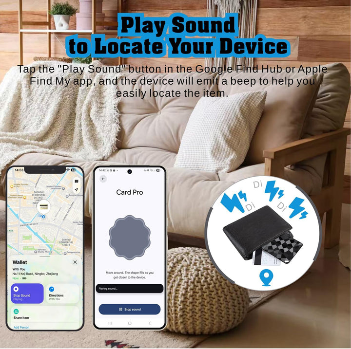 Reyke Wallet Tracker Card – Slim Bluetooth Tracker Karte für Android & iOS, kompatibel mit Apple Fin
