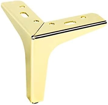 P17 - Siena | Set 4 Füsse + 16 Schrauben | Glänzendes Gold | Höhe 15 cm | Beine für Sofas, Möbel, Sc