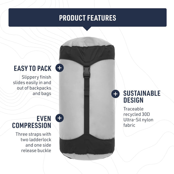 Sea to Summit Ultra-SIL Compression Sack, Ultralight Outdoor and Travel Storage Gelb 5 Liter, Gelb 5