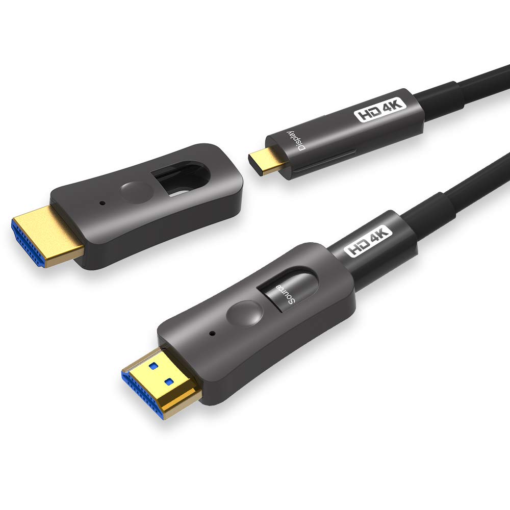 YIWENTEC HDMI-Glasfaserkabel 4k @ 60Hz HDCP2.2 4: 4: 4 High-Speed 18 Gbit/s HDR 3D 4K2K HDMI-Glasfas
