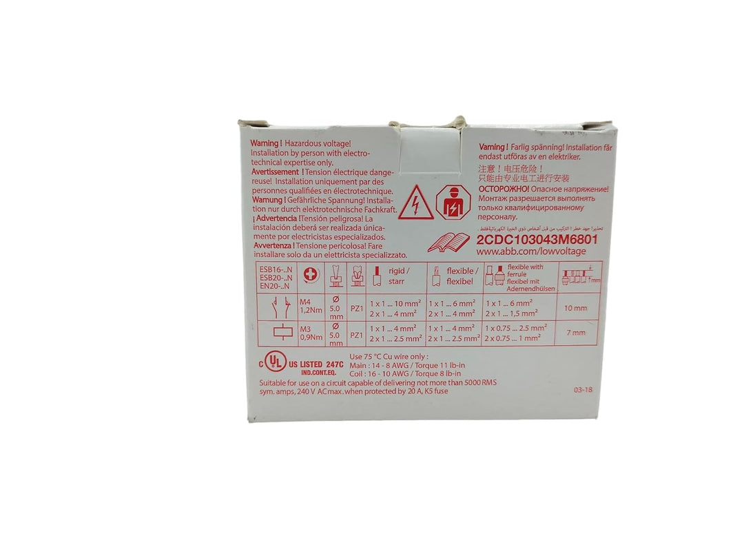 RASMACOR | ABB | Einbaukontakt ESB20-20N-06 | AC/DC-Schütz 2NO 230V | 20A 2-polig | DIN-Montage | 18