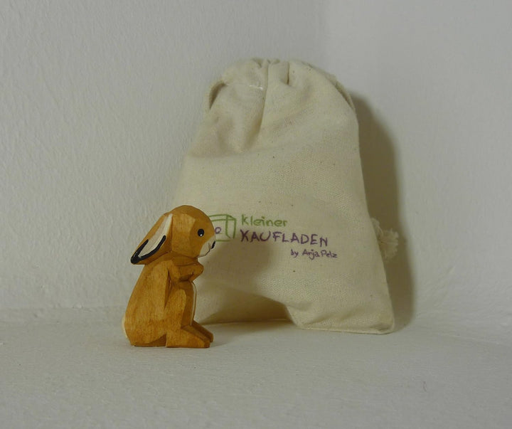 Hase Schlappohr von Lotte Sievers-Hahn 4,0 cm mit Baumwollbeutel Krippenfigur