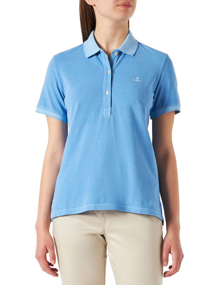 GANT Damen Sunfaded Ss Polo Pique Polohemd, Azure Blue