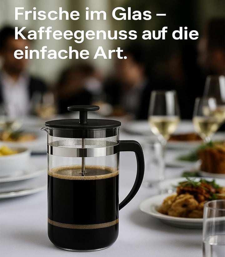 French Press Kaffeebereiter,1000 ml-Glas Kaffeepresse,aus Edelstahlfilter und Glasbehälter - Kaffeek