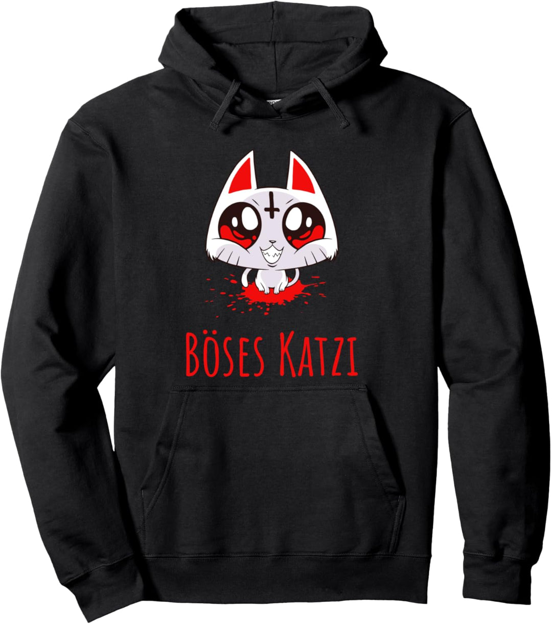 Böses Katzi Satanist Katze Pullover Hoodie