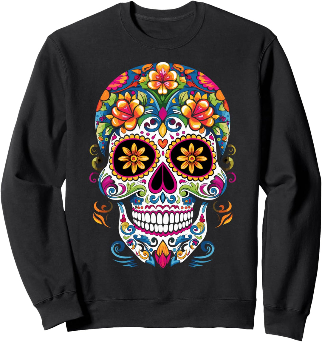 Sugar Skull Halloween Calavera Kostüm Dia De Los Muertos Sweatshirt