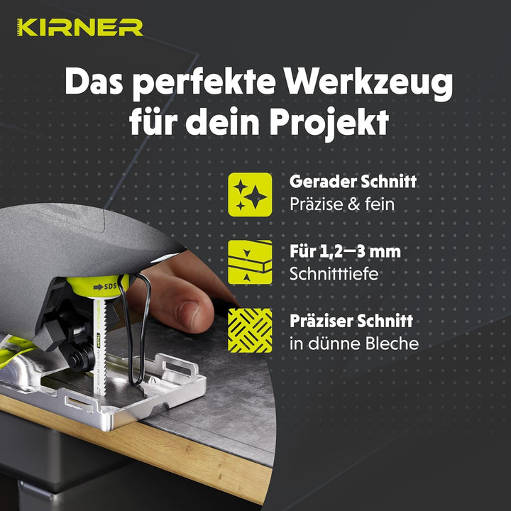 KIRNER Stichsägeblätter Metall 10 Stk. [ Profi Qualität ] präziser & sauberer Schnitt für dünne Blec