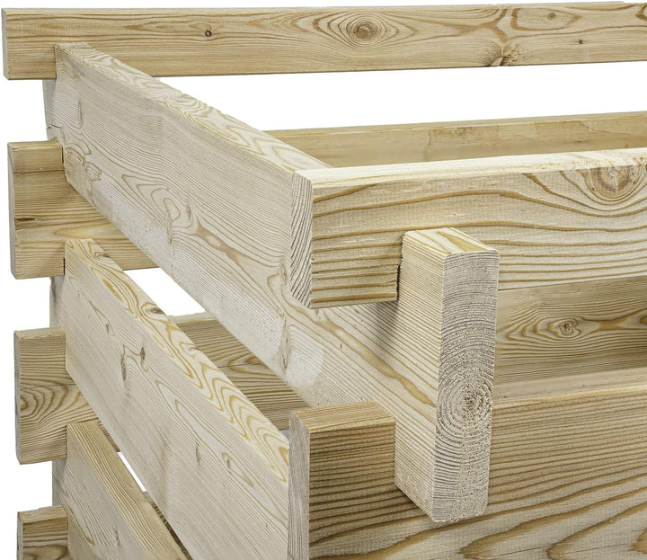 Holzkomposter Lärche 120x120xH80 cm mit Holz-Stecksystem Komposter Komposte Steckkomposter Kompostsi