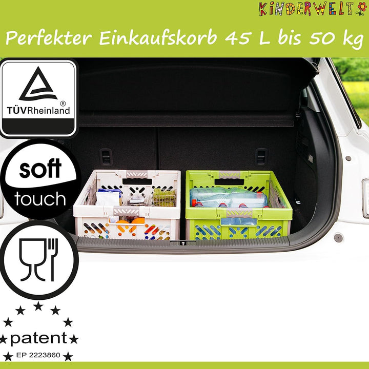 KiNDERWELT 4 x Stabile Profi-Klappboxen blau mit Soft-Touch Griffen 4er Set Blau, 4er Set Blau