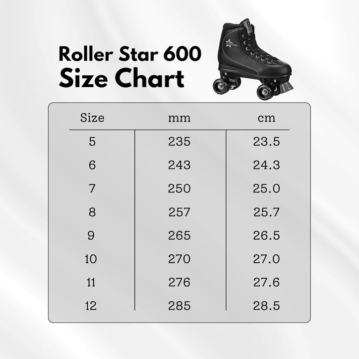Roller Derby Herren Quad Roller Star 600 schwarz / grau 5, Schwarz/Grau 5
